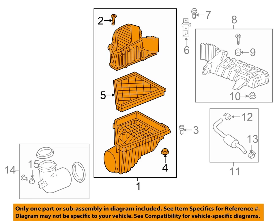 Conjunto de filtro de aire usado se adapta a: Buick Enclave 2019 3,6 grado A Foto 3 de 4