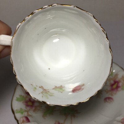 Antique Fine Bone China Cup & Saucer Impressed R211939 Floral