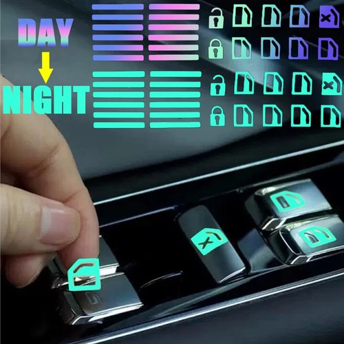 Colorful Luminous Car Button Stickers Window Switch Decal Sticker Accessories - Picture 2 of 16