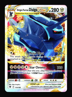 dialga vstar pokemon card value Amazon.com: Pokemon - Origin Forme Dialga VSTAR GG68/GG70 - Crown Zenith -  Galarian Gallery - Secret Rare main image 0