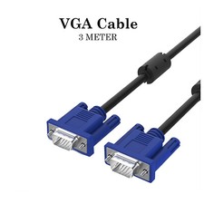 VGA Cable 3 Meter VGA SVGA D-Sub Male 15 Pin PC to TFT LCD Monitor TV Lead UK