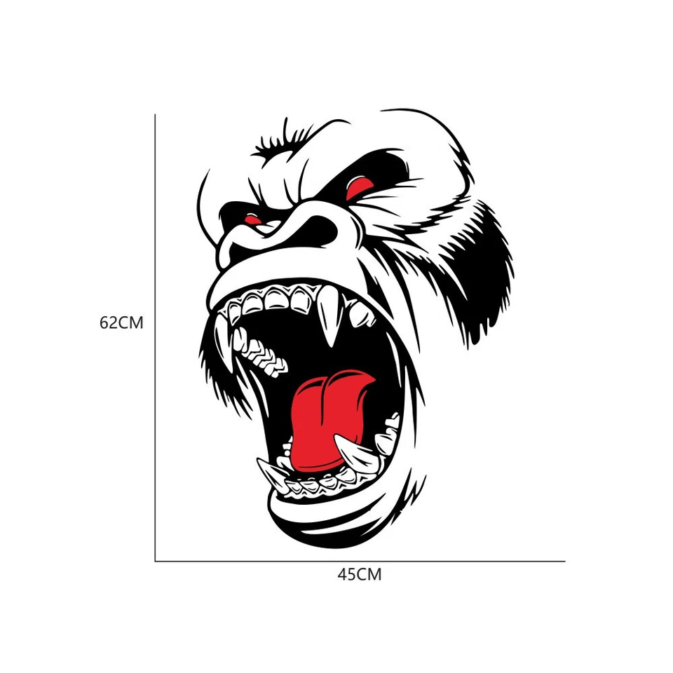 Car Sticker Horror Ape Totem Graphics Vinyl For Auto Hood Body Side Door Fender - Imagem 2 de 4