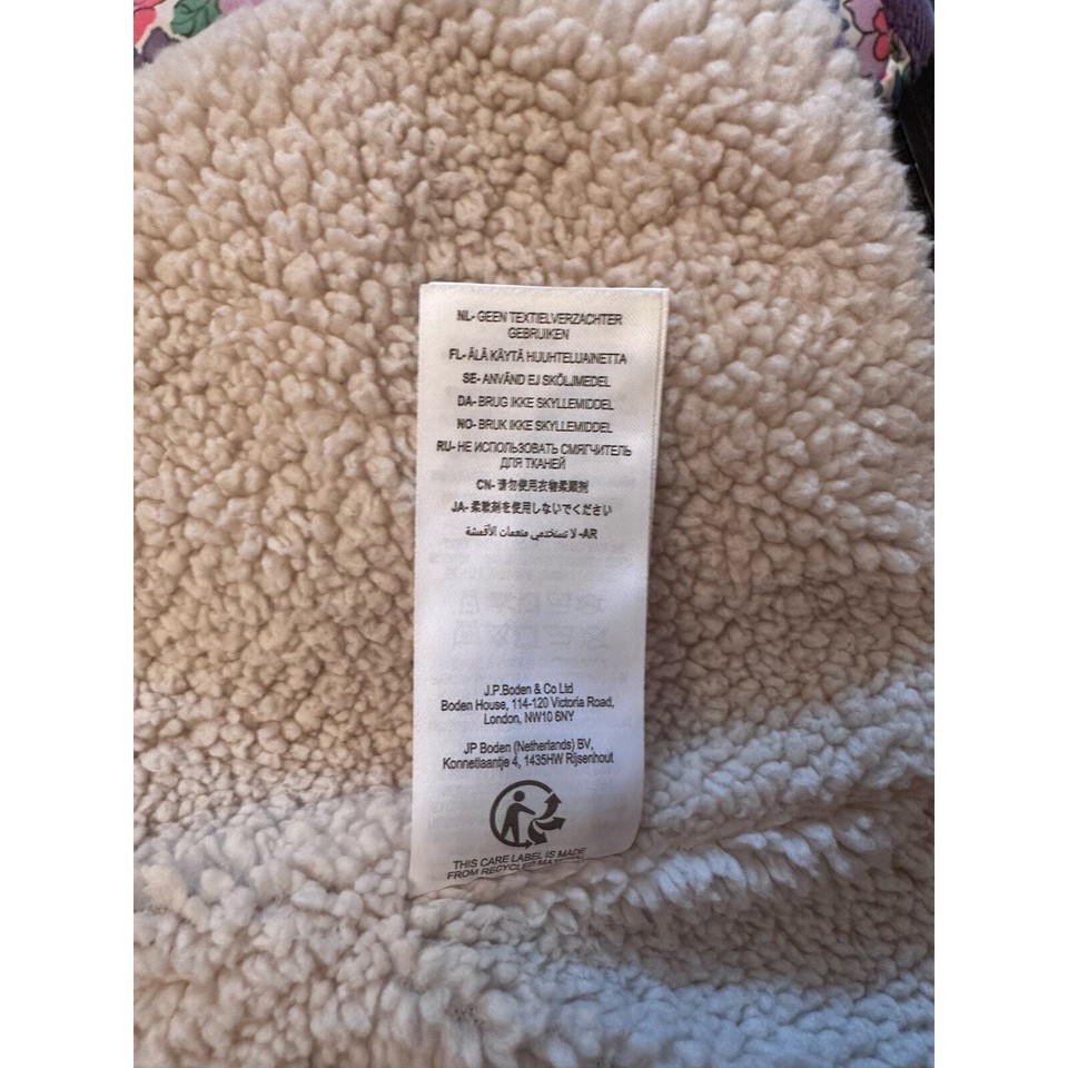 Mini Boden Shower Resistant Padded Jacket Size 1824 Months Aster Purple Floral eBay