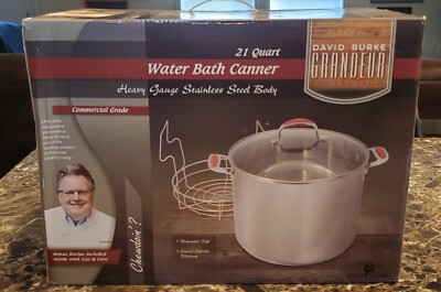 NEW David Burke Grandeur Collection Water Bath Canner 21 Quart Stainless Steel 