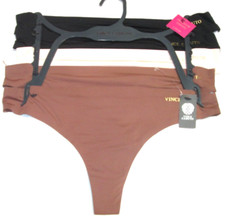 VINCE CAMUTO 5 Pack-No Show Thong Panty-Womens Sz S-NWT-ret. 60.00-solid colors