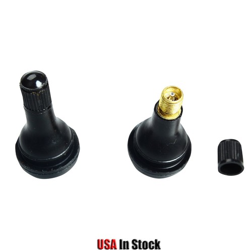 (50PCS) 1 1/4" TR415 Snap-In Tire Valve Stems Short Fat Black Rubber Valve - Picture 5 of 5