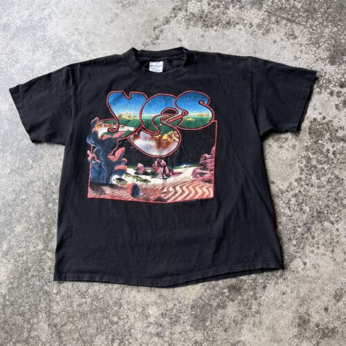 Vintage 90s 1991 YES Band Union World Tour Shirt Sz XL Brockum Tag King Crimson - 第 1/8 張圖片