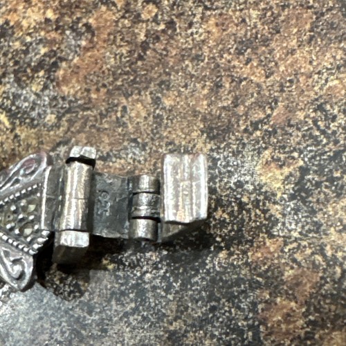 Vintage Sterling & Marcasite diamond face watch (k)not Running - 第 9/9 張圖片