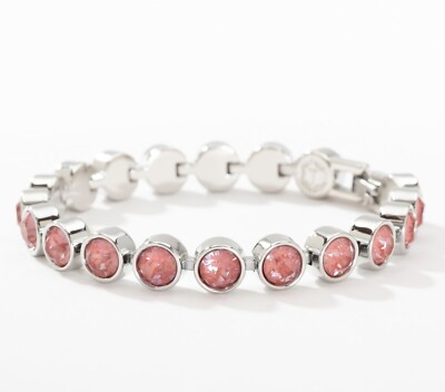  Touchstone Crystal by Swarovski MAROON IGNITE Ice Bracelet Rhodium Plated 71/4