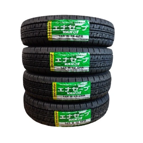 4x Dunlop Tires Ena Save VAN01 145R12 6PR 145/80R12 for Light Track Kei Tora