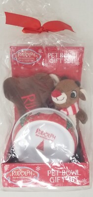 RUDOLPH THE RED NOSED REINDEER PET BOWL GIFT SET BRAND NEW (LAST ONE ...