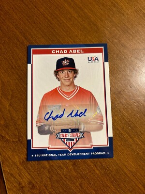 Chad Abel 2017 Panini USA Baseball Stars Stripes Auto #1 14 U National Team /399