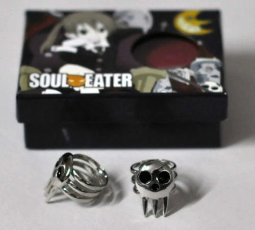 1 Pair Cosplay Ring Soul Eater Death Cosplay 2 Rings Set in box