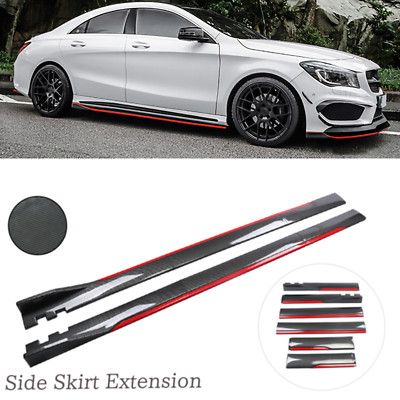 For Benz Carbon Fiber Look Side Skirt Extension Spoiler Splitter 2m/78.7in