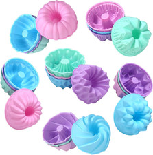 24Pack Silicone Molds, Nonstick 3 Inches Donut Mold, Silicone Baking Cups, Donut