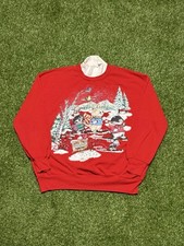 Vintage 90s Nut Cracker Cat Christmas Sweatshirt Size Large Made In USA