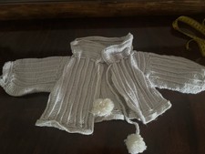 Vintage Baby Sweater Homemade Blue 3 Months Heavyweight Doll 1970 s