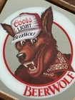 Vtg. 1988 Coors Light Beer Wolf Mirror Sign Adolph Coors Co. Bar Decor Man Cave!