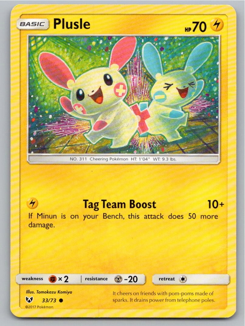 2017 POKEMON PLUSLE SHINING LEGENDS 33/73 C LP A85878 FREE S&H