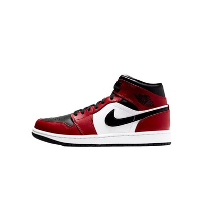 Nike Air Jordan 1 Mid Black / Gym Red - White 554724-069 Men's