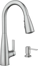 Moen Haelyn Stainless Pull-Down Kitchen Faucet with Power Boost Soap Dispenser