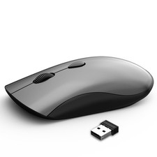 Wireless Mouse Slim Portable Optical 2400 DPI 2.4GHz Quiet Click USB Receiver