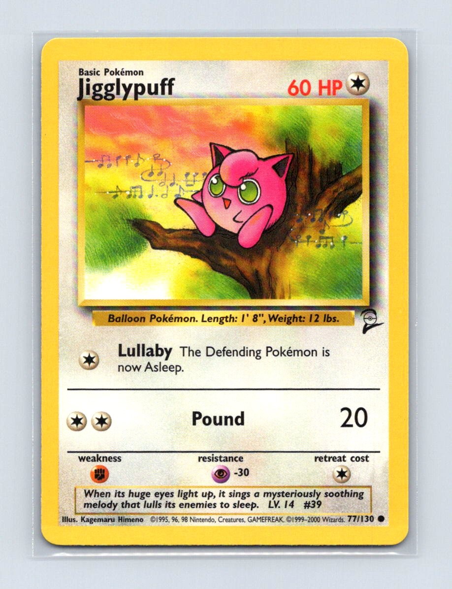 Jigglypuff 77/130 Common Base Set 2 Pokemon Lightly Played
