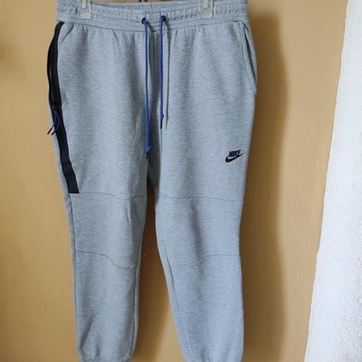 Nike Tech Men's Gray XL Fleece Jogger Pants Tapered Leg Elastic Waist Zip Pocket