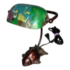 Vintage Koi Fish Tiffany Style Aquatic Globe Desk Table Lamp 10"x5"x7.5"