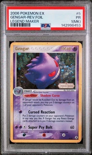 PSA 1 MK 2006 Pokemon EX Legend Maker Gengar STAMPED Reverse Holo Foil 5/92