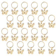20Pcs Gold Butterfly Hair Clips for Braids Dreadlock Charms Jewelry Accessories