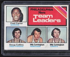 1975-76 Topps 76ers Team Leaders Fred Carter, Doug Collins, Billy Cunningham