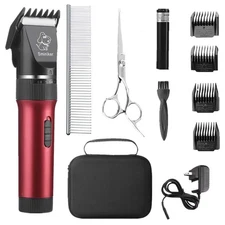 Sminiker Low Noise Horses Clippers Rechargeable Cordless Pet Clippers Groomin...