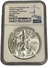 2020 P $1 American Silver Eagle Coin Emergency Production NGC MS 69