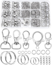 325PCS Keychain Making Kit - Keychain Clip with Key Ring, Lobster Claw Clasp, S