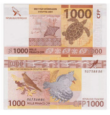 Territorio francese del Pacifico OUTRE-MER 1000 franchi 2014 CFP TARTARUGA OI...