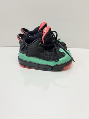 Nike Jordan Dub Zero GT Black Leather Infrared 23 Verde 725744-035 Youth 5c