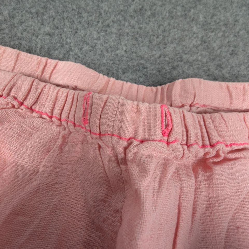 Pantalones Gorman Para Hombre GRANDES Rosa Recortado Cintura Elástica Pierna Recta Lino Talla L Foto 2 de 4