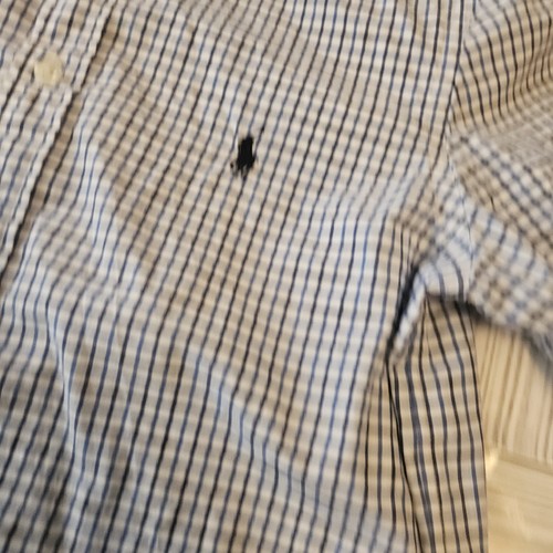 Polo Ralph Lauren Youth Boys Plaid Blue White Cotton Button up Shirt L (14-16) - Picture 4 of 8