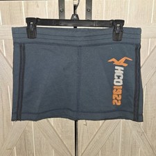 Vintage Y2K Hollister X Abercrombie Gray Embroidered Logo Mini Skirt Small