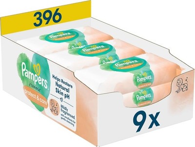 Pampers Harmonie Protect & Care Feuchttücher 9 Packungen mit jeweils 44