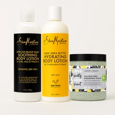Shea Moisture Lotion & Charcoal Shampoo Scrub 3-Pack