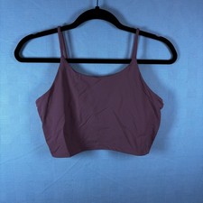 Athletic Crop Tank Built-in Bra Adjustable Straps Women's M