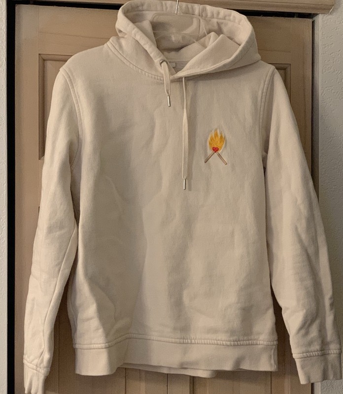 Ganni Off White Cotton Hoodie M