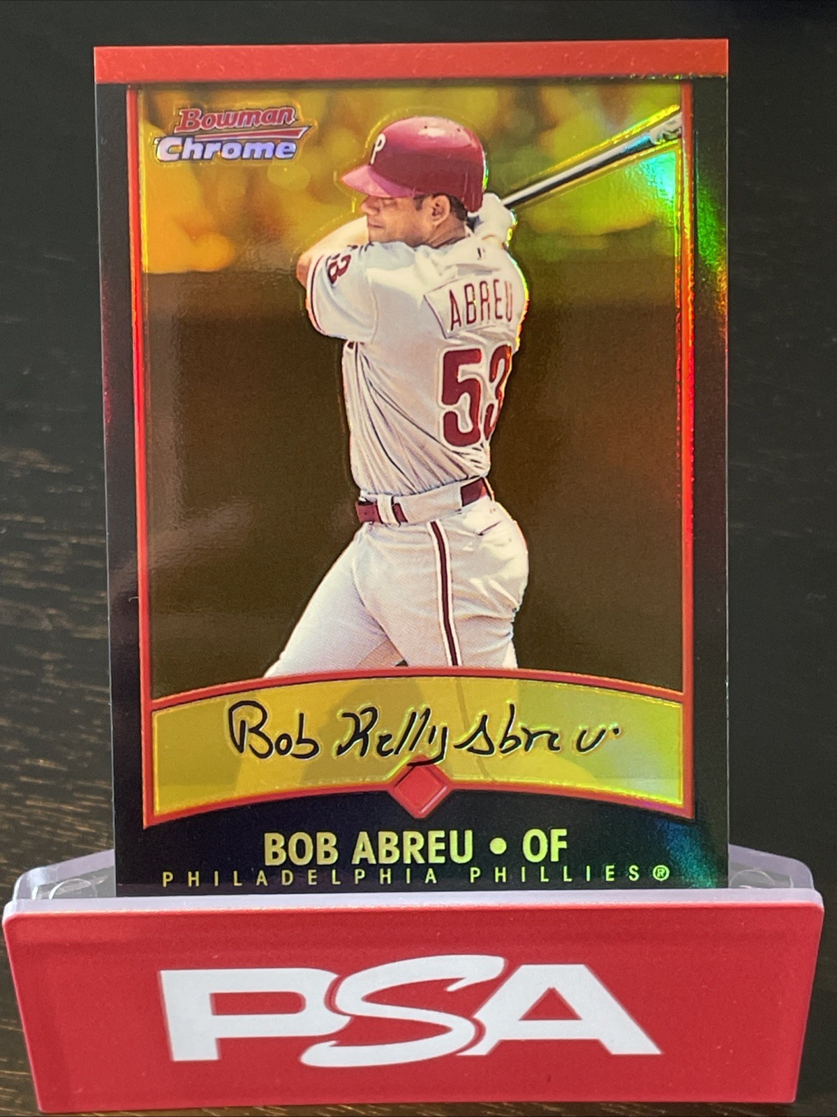 2001 Bowman Chrome Bob Bobby Abreu #80 Gold Refractor #/99 Phillies