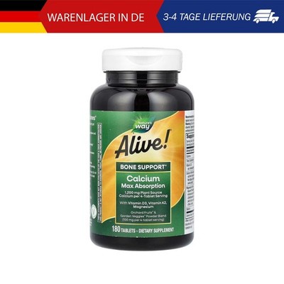 Nature's Way, Alive! Calcium, maximale Absorption, 180 Tabletten