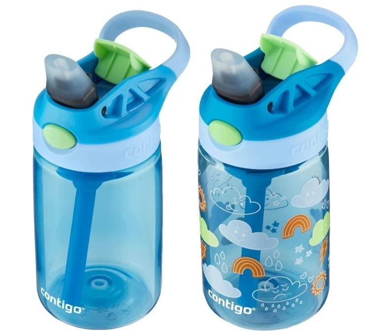 Бутылки для воды Contigo Kids Autospout 14 унций 2 упаковки синий мак/перивинкль НОВЫЕ - Изображение 2 из 4