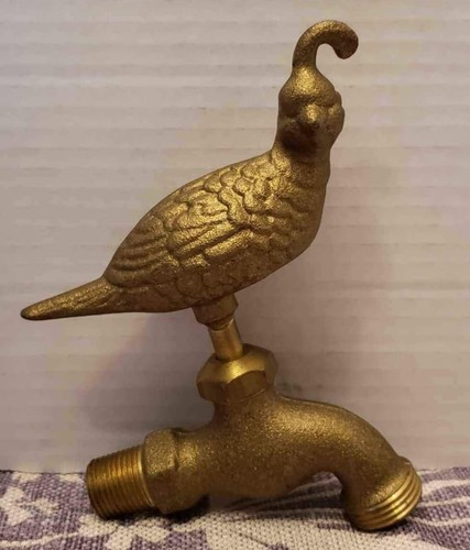 Decorative Brass Quail Faucet / Garden Decor In GOLD Finish