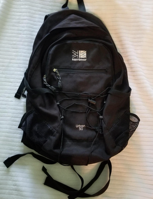 Karrimor Urban 30 backpack book bag black mens pockets zipper Made