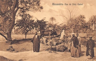Egypt Alexandria Vue de Sidy Gaber Native Men Ethnic vintage postcard B944